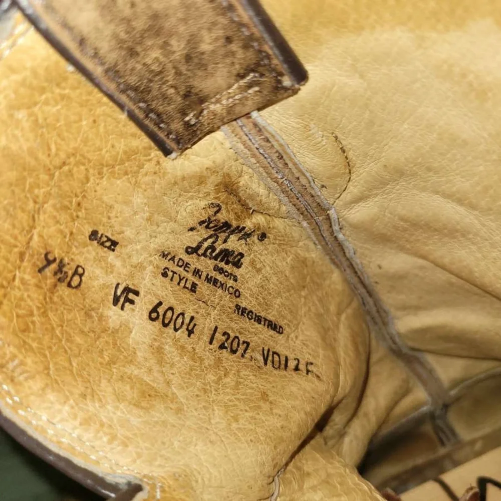 Tony Lama Brown Heeled Boots with Gold Embroidery - Picture 9 of 9
